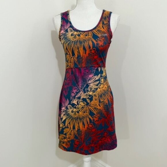 Columbia PFG Tank Dress Omni-Freeze Cooling Floral Tropical Resort Beach Size XS - Picture 1 of 5
